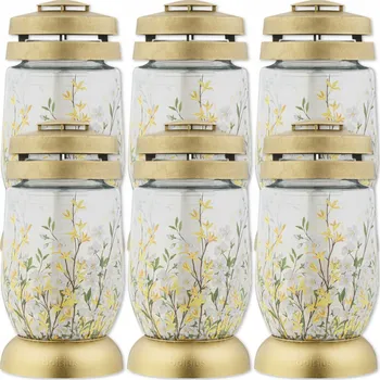 Svíčka 6 x Hřbitovní Svíčka svíčka ZLATICE KVĚTINY BOLSIUS 22,5 cm na hrob + PARAFÍNOVÉ VLOŽKY