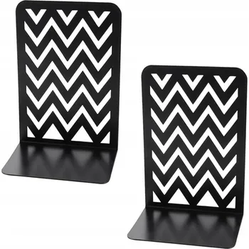 Obraz PODPĚRKA NA KNIHY PROTISKLUZOVÁ KOVOVÁ ČERNÁ STOJÁNEK PODPĚRKY 2 KS