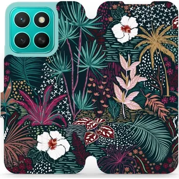 Pouzdro na mobilní telefon Flipové pouzdro Mobiwear - Honor X8c - VP13S Temná flóra (Knížkové flip pouzdro, obal, kryt na mobil Honor X8c - VP13S Temná flóra, materiál Umělá kůže + TPU - ochrana 360°, stojánek, silikonová vanička, magnetické zavírání)