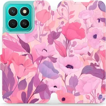 Pouzdro na mobilní telefon Flipové pouzdro Mobiwear - Honor X8c - VP74S Růžové květy snů (Knížkové flip pouzdro, obal, kryt na mobil Honor X8c - VP74S Růžové květy snů, materiál Umělá kůže + TPU - ochrana 360°, stojánek, silikonová vanička, magnetické zavírání)