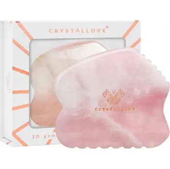 Masážní Destička na obličej s růžovým křemenem CRYSTALLOVE Contour Gua Sha