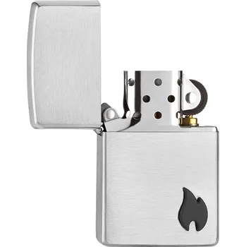 Zapalovač Classic Brushed Chrome with Flame Emblem Zippo +možnost gravírování s návrhem on-line