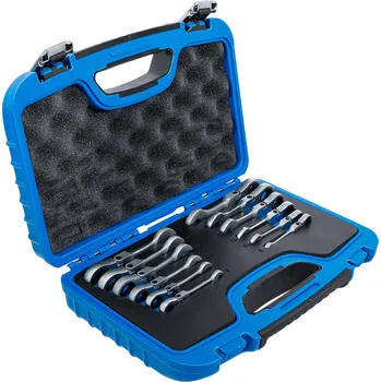 Dílna BGS 6543, Sada ráčnových očkoplochých klíčů | krátké | kloubové | 8 - 19 mm | 12dílná