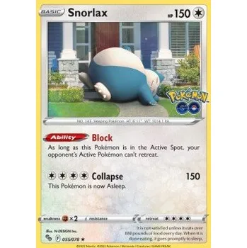 Volný čas PGO 055/078 Snorlax - Pokémon GO Stav: Near Mint, Verze: HOLO