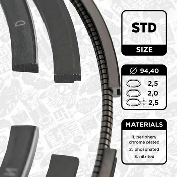 Píst motoru Sada pístních kroužků ET ENGINETEAM R1007100