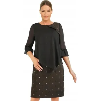 Dámské šaty Šifonové midi koktejlové šaty Carla Moreno velikost 52