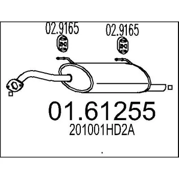 Tlumič výfuku Zadní tlumič výfuku MTS 01.61255