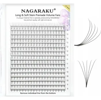 Umělé řasy Umělé řasy NAGARAKU předpřipravené TRSY D 6D 0,07 320 ks MIX