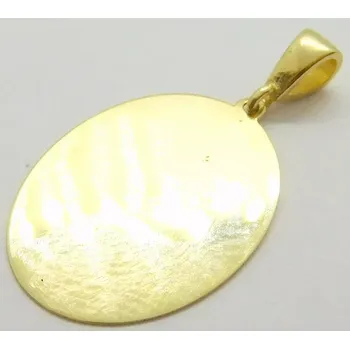 Přívěsek Klenoty Budín Zlatý přívěsek velký oválek vhodný ke gravírování 585/1,30gr 37831 (Klenoty Budín Zlatý přívěsek velký oválek vhodný ke gravírování 585/1,30gr 37831)