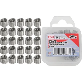Dílna BGS 9431-1, Sada náhradních závitových vložek | M7 x 1,0 mm | 25dílná