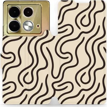 Pouzdro na mobilní telefon Flipové pouzdro Mobiwear - Infinix Note 40 - VA60S Linky (Knížkové flip pouzdro, obal, kryt na mobil Infinix Note 40 - VA60S Linky, materiál Umělá kůže + TPU - ochrana 360°, stojánek, silikonová vanička, magnetické zavírání)