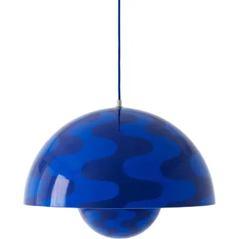 Závěsná lampa Flowerpot VP2 Ø 50 cm "Cobalt Blue / Twilight Blue Pattern" &Tradition &Tradition