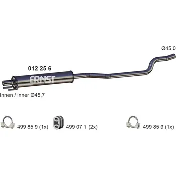 Tlumič výfuku Střední tlumič výfuku ERNST 012256