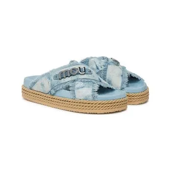 Dámské pantofle Nazouváky Mou Criss-cross MU.SW451010K Modrá 37