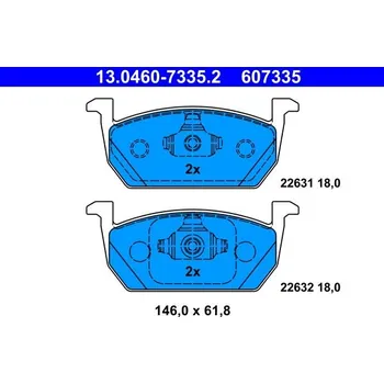 Brzdová destička Sada brzdových destiček, kotoučová brzda ATE 13.0460-7335.2