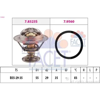 Těsnění motoru Termostat, chladivo FACET 7.8323