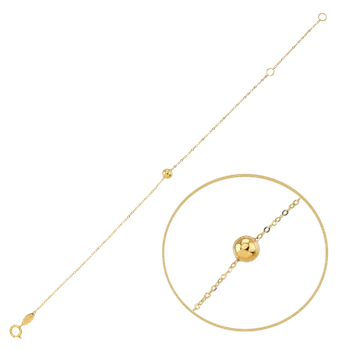 Náramek 2882 MINET Zlatý náramek s kuličkou Au 585/1000 0,45g