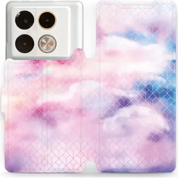 Pouzdro na mobilní telefon Flipové pouzdro Mobiwear - Infinix Note 40 Pro - MR02S Vodovkové obrazce (Knížkové flip pouzdro, obal, kryt na mobil Infinix Note 40 Pro - MR02S Vodovkové obrazce, materiál Umělá kůže + TPU - ochrana 360°, stojánek, silikonová vanička, magnetické zavírání