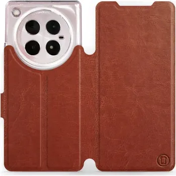 Pouzdro na mobilní telefon Flipové pouzdro Mobiwear - Infinix ZERO 40 5G - Hnědé a šedé (Knížkové flip pouzdro, obal, kryt na mobil Infinix ZERO 40 5G - Hnědé a šedé, materiál Umělá kůže + TPU - ochrana 360°, stojánek, silikonová vanička, magnetické zavírání)