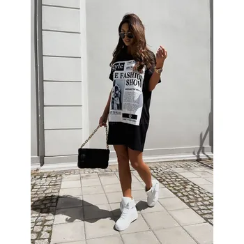 Dámské šaty Šaty s potiskem černé Velikost: XS - L