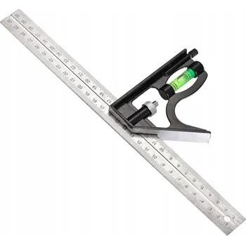 Úhloměr Hliníkový multifunkční úhelník s vodováhou, 300 mm, V07369