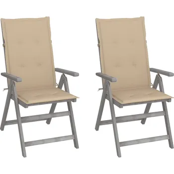 Zahradní polohovací židle s poduškami 2 ks masivní akácie Šedá3064701