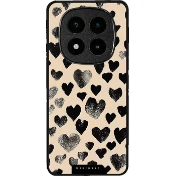 Pouzdro na mobilní telefon Lesklý kryt Mobiwear Glossy - Xiaomi Poco X7 - GA51G Černá srdíčka (Prémiové lesklé pouzdro, obal, kryt Mobiwear Glossy na mobil Xiaomi Poco X7 - GA51G Černá srdíčka, materiál Plast + TPU silikon - krytí po všech stranách, neošoupatelný potisk, tenké)