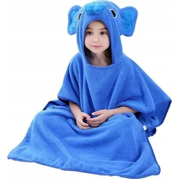 VELKÝ DĚTSKÝ PLAVKOVÝ RUČNÍK PONČO S KAPUCÍ NA BAZÉN SLON