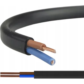 elektrický kabel Kabel OMYp 2x0,5 ohebný plochý Černý 1m
