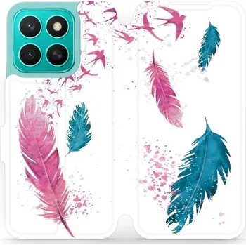 Pouzdro na mobilní telefon Flipové pouzdro Mobiwear - Honor X8c - MR08S Pírka (Knížkové flip pouzdro, obal, kryt na mobil Honor X8c - MR08S Pírka, materiál Umělá kůže + TPU - ochrana 360°, stojánek, silikonová vanička, magnetické zavírání)