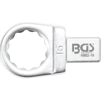 Dílna BGS 6902-16, Nástrčný očkový klíč | 16 mm | upnutí 9 x 12 mm