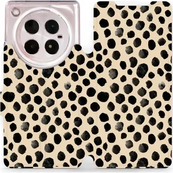 Pouzdro na mobilní telefon Flipové pouzdro Mobiwear - Infinix ZERO 40 5G - VA50S Černé puntíky (Knížkové flip pouzdro, obal, kryt na mobil Infinix ZERO 40 5G - VA50S Černé puntíky, materiál Umělá kůže + TPU - ochrana 360°, stojánek, silikonová vanička, magnetické zavírání)