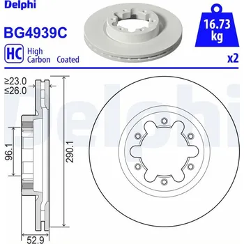 Brzdový kotouč Brzdový kotouč DELPHI BG4939C