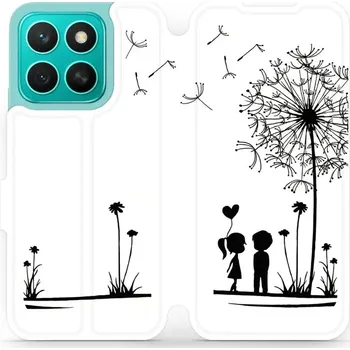 Pouzdro na mobilní telefon Flipové pouzdro Mobiwear - Honor X8c - MH16P Dvojice s pampeliškou (Knížkové flip pouzdro, obal, kryt na mobil Honor X8c - MH16P Dvojice s pampeliškou, materiál Umělá kůže + TPU - ochrana 360°, stojánek, silikonová vanička, magnetické zavírání)