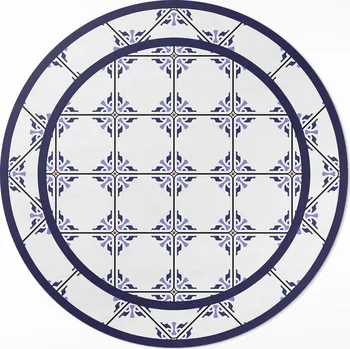 Koberec Vnitřní Vinylový Kulatý Koberec průměr 90 cm Řecké ozdobné dlaždice