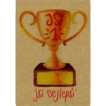 Přáníčko BeBechy – recyklovaný papír - Pohár tiskopis