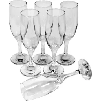Sklenice Pohár na šampaňské 190ml MISKET čirý, 6 ks sada
