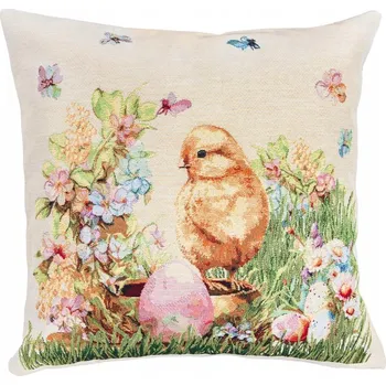 Povlak na polštářek Povlak na polštář 45x45 gobelínový velikonoční dekorativní ručně tkaný