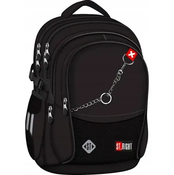 Školní batoh Vícekomorový Školní batoh St.Right černý, 23 l
