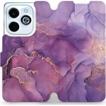 Pouzdro na mobilní telefon Flipové pouzdro Mobiwear - Infinix Smart 8 - VP20S Fialový mramor (Knížkové flip pouzdro, obal, kryt na mobil Infinix Smart 8 - VP20S Fialový mramor, materiál Umělá kůže + TPU - ochrana 360°, stojánek, silikonová vanička, magnetické zavírání)