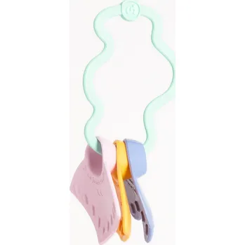 Smyslové kousátko Le Jouet Simple, plastové, modré