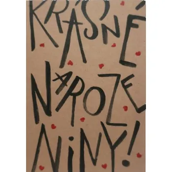 Přáníčko BeBechy – recyklovaný papír - Narozeniny tiskopis