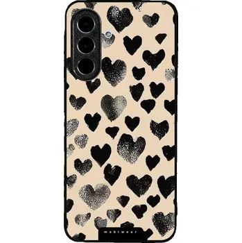 Pouzdro na mobilní telefon Lesklý kryt Mobiwear Glossy - Samsung Galaxy A26 5G - GA51G Černá srdíčka (Prémiové lesklé pouzdro, obal, kryt Mobiwear Glossy na mobil Samsung Galaxy A26 5G - GA51G Černá srdíčka, materiál Plast + TPU silikon - krytí po všech stranách, neošoupatelný)