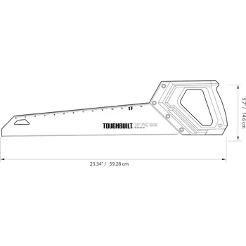 Ruční pilka TOUGHBUILT TB-H4-26-18, Ruční pila na PVC | 18" | dvoubřité zuby
