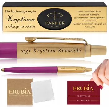 ZLATÉ PROPISKA PARKER S GRAVÍROVÁNÍM JOTTER MAGENTA 24 KARÁTŮ DEDIKACE GRAVÍROVÁNÍ