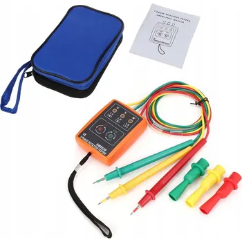 Bezpečnostní kamera Měřič pořadí fází, tester rotace fází, 3fázový fázoměr AC 60V~600V