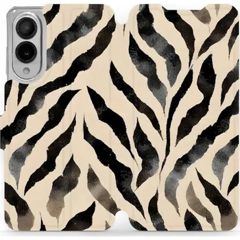 Pouzdro na mobilní telefon Flipové pouzdro Mobiwear - Samsung Galaxy S25 Edge - VA53S Zebří (Knížkové flip pouzdro, obal, kryt na mobil Samsung Galaxy S25 Edge - VA53S Zebří, materiál Umělá kůže + TPU - ochrana 360°, stojánek, silikonová vanička, magnetické zavírání)