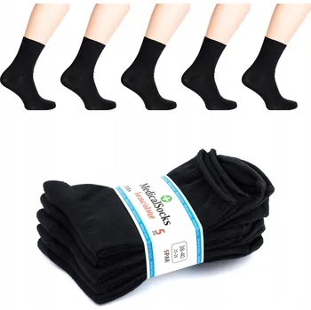 Pánské ponožky 5x ponožky ponožky bez tlaku černé dámské velikost 38-40