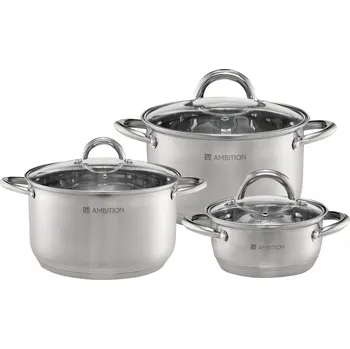 Sada nádobí Sada hrnců Ambition nerezová ocel 6 ks.