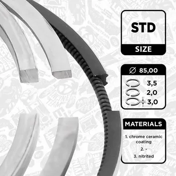Píst motoru Sada pístních kroužků ET ENGINETEAM R1003800